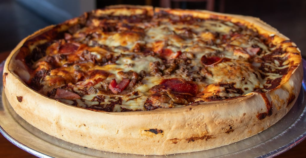 Deep dish meat lovers pizza
