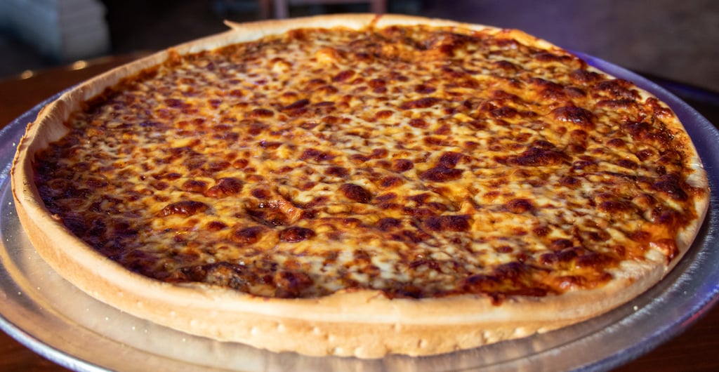 Thin crust cheese pizza