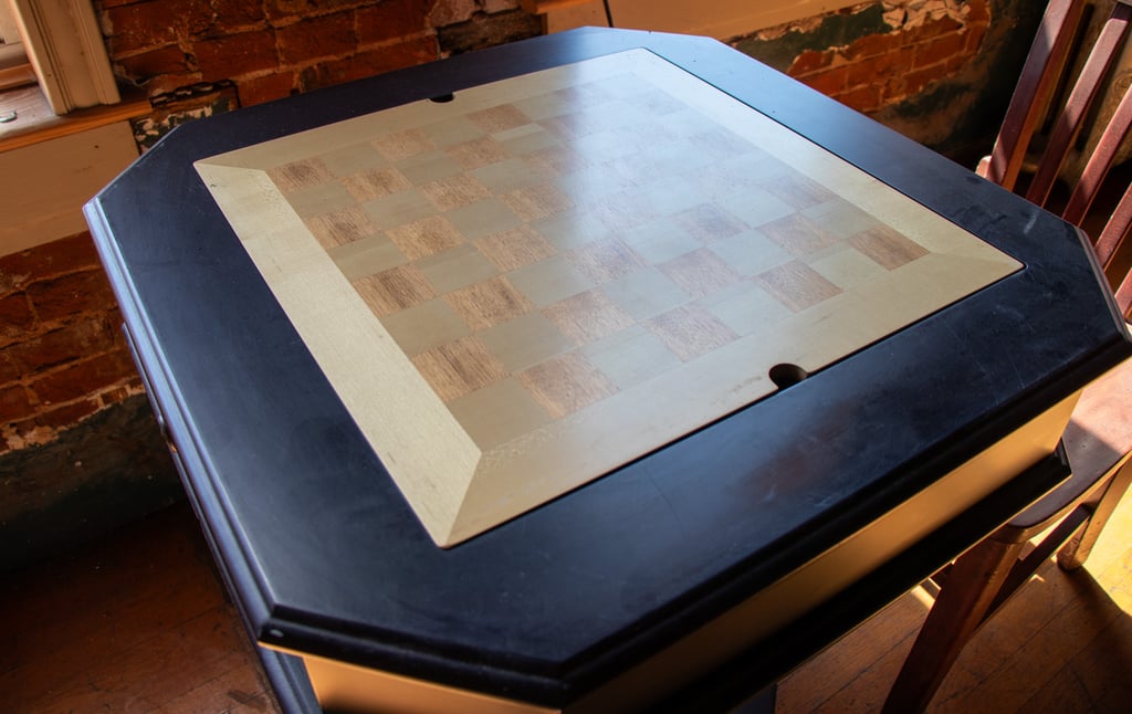 Chess and checkers table